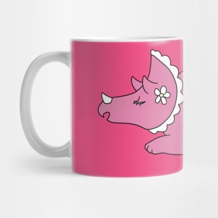 Pink Flowery Triceceratops Mug